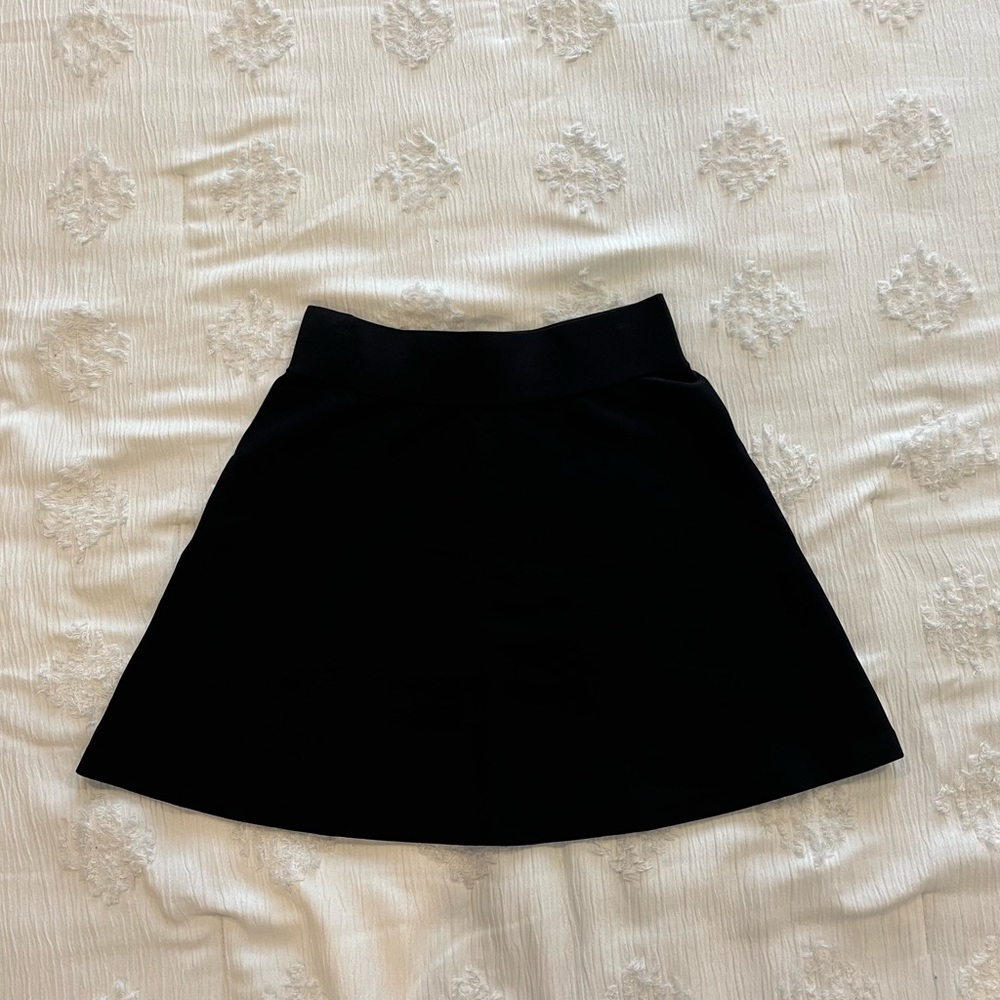 black knit mini skirt, size small